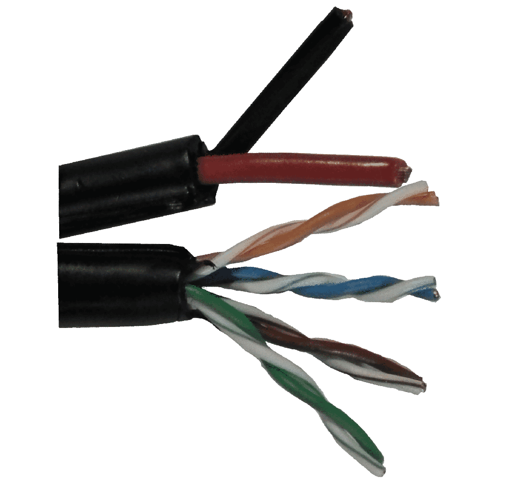CAT5/POWER (2C-0.5 PE/BK)